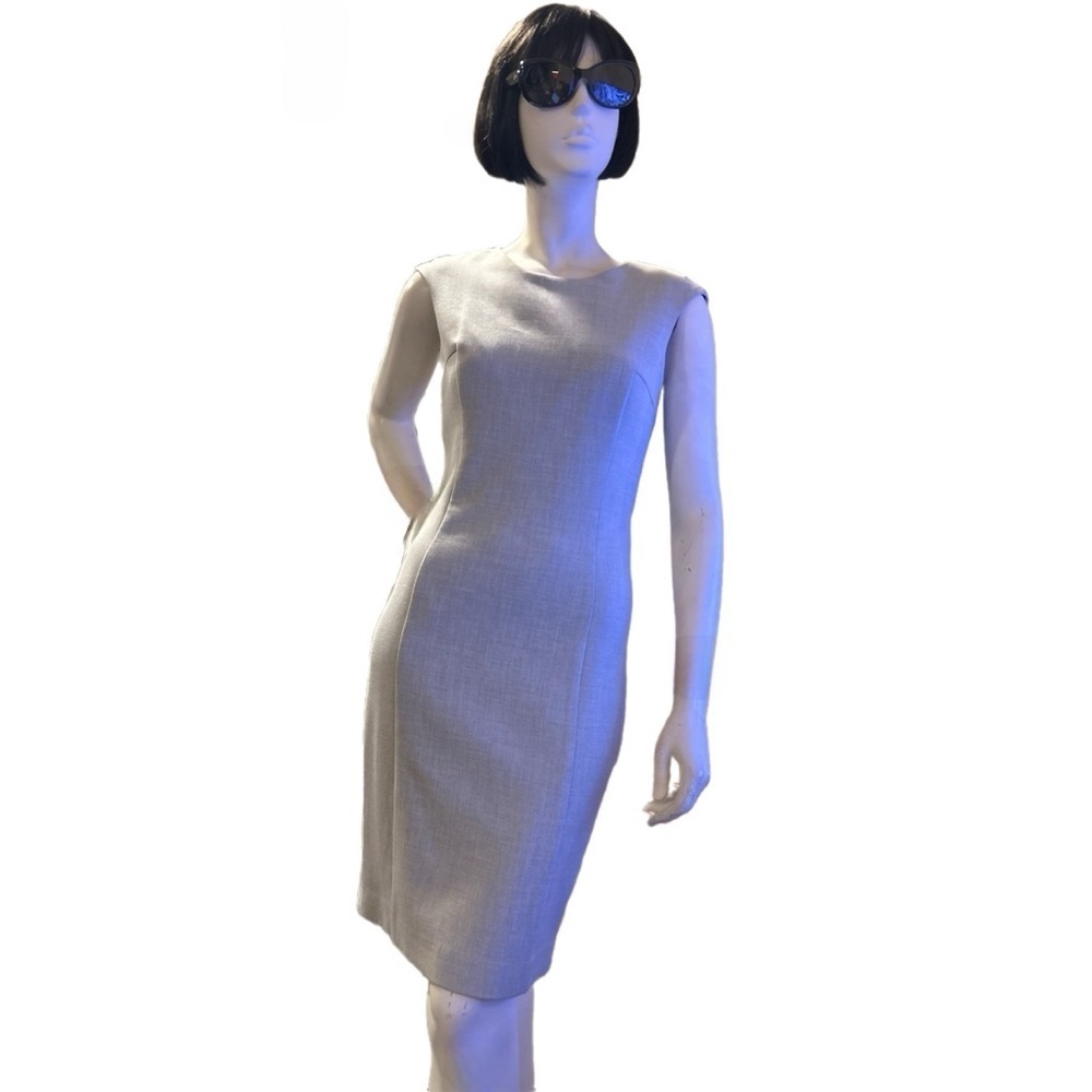 Zara Basic Grey Fitted Midi Dress, Size XS